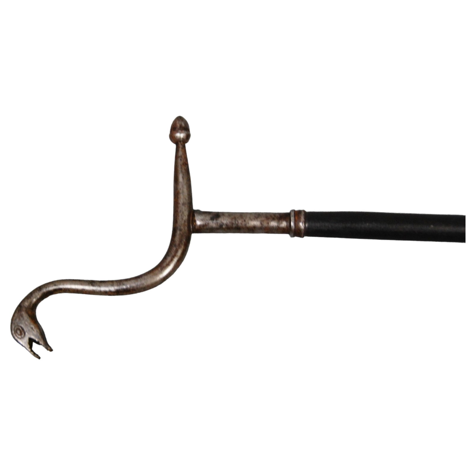 Linstock for igniting gunpowder in a cannon.: Linstock for igniting gunpowder in a cannon. The holder for the wick is made in the form of a bird's head. The reverse side is in the form of a horse's hoof. 17th-18th century. Length - 100cm