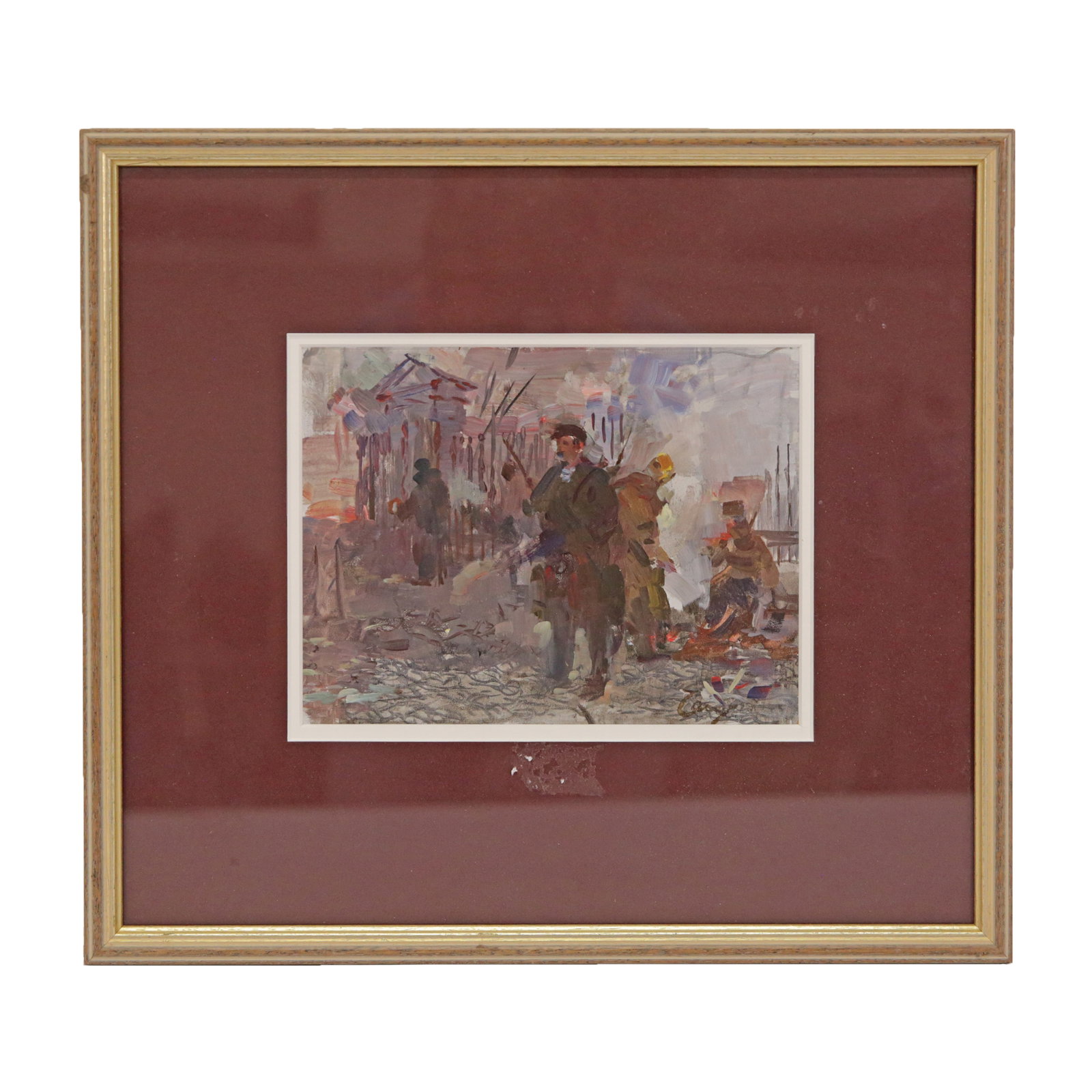 Grigori Lazarevich CHEPETS (1916-1981) "Smolny 1917", 1959, oil on canvas, Soviet painting.: Grigori Lazarevich CHEPETS (1916-1981) "Smolny 1917", 1959, oil on canvas, annotation on the back Chepets Grigori, Soviet painting of the mid-20th century.
