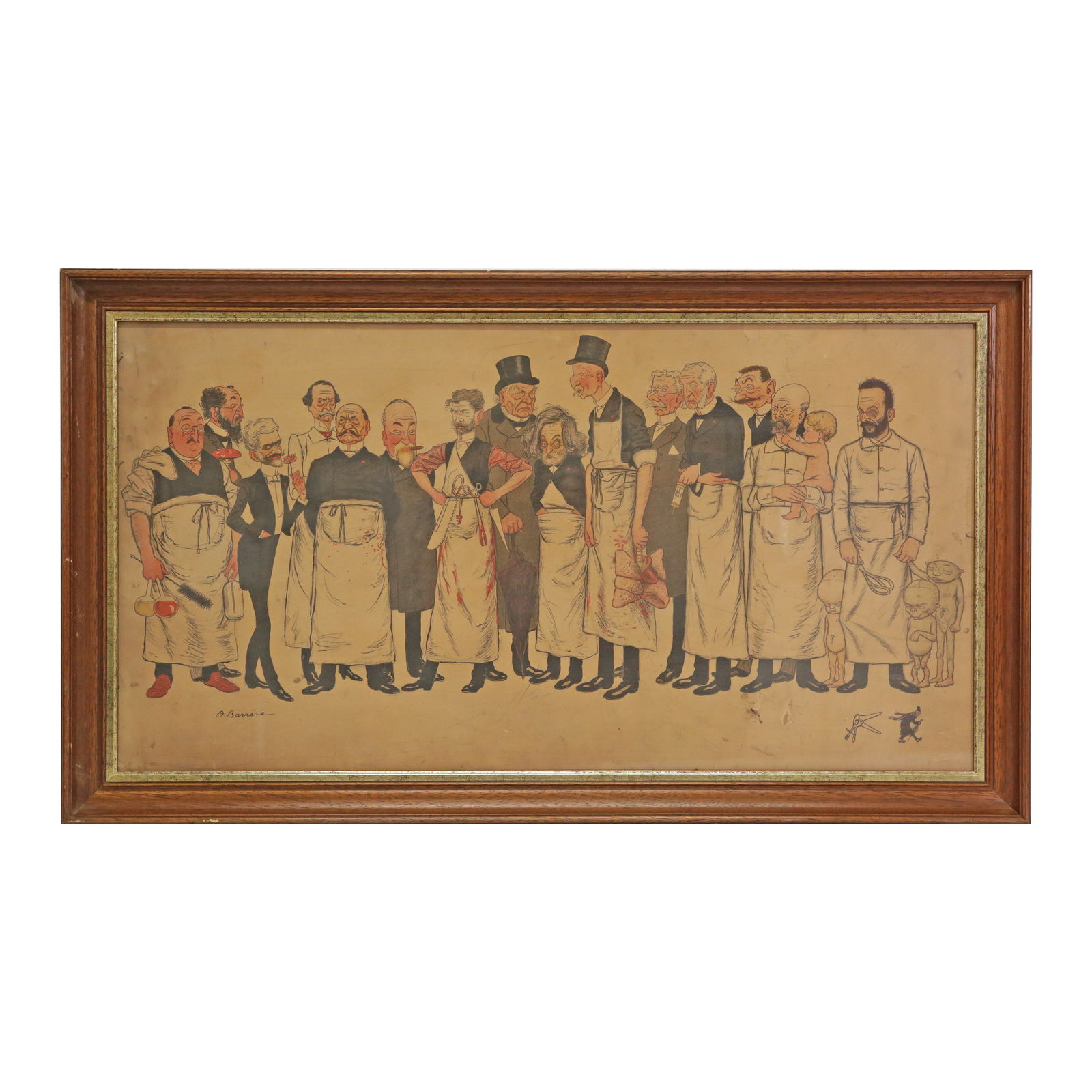 Adrien BARRER (1877-1931) "Medicine and Surgery", caricature engraving, French caricature, 20th ?. (1 of 3)