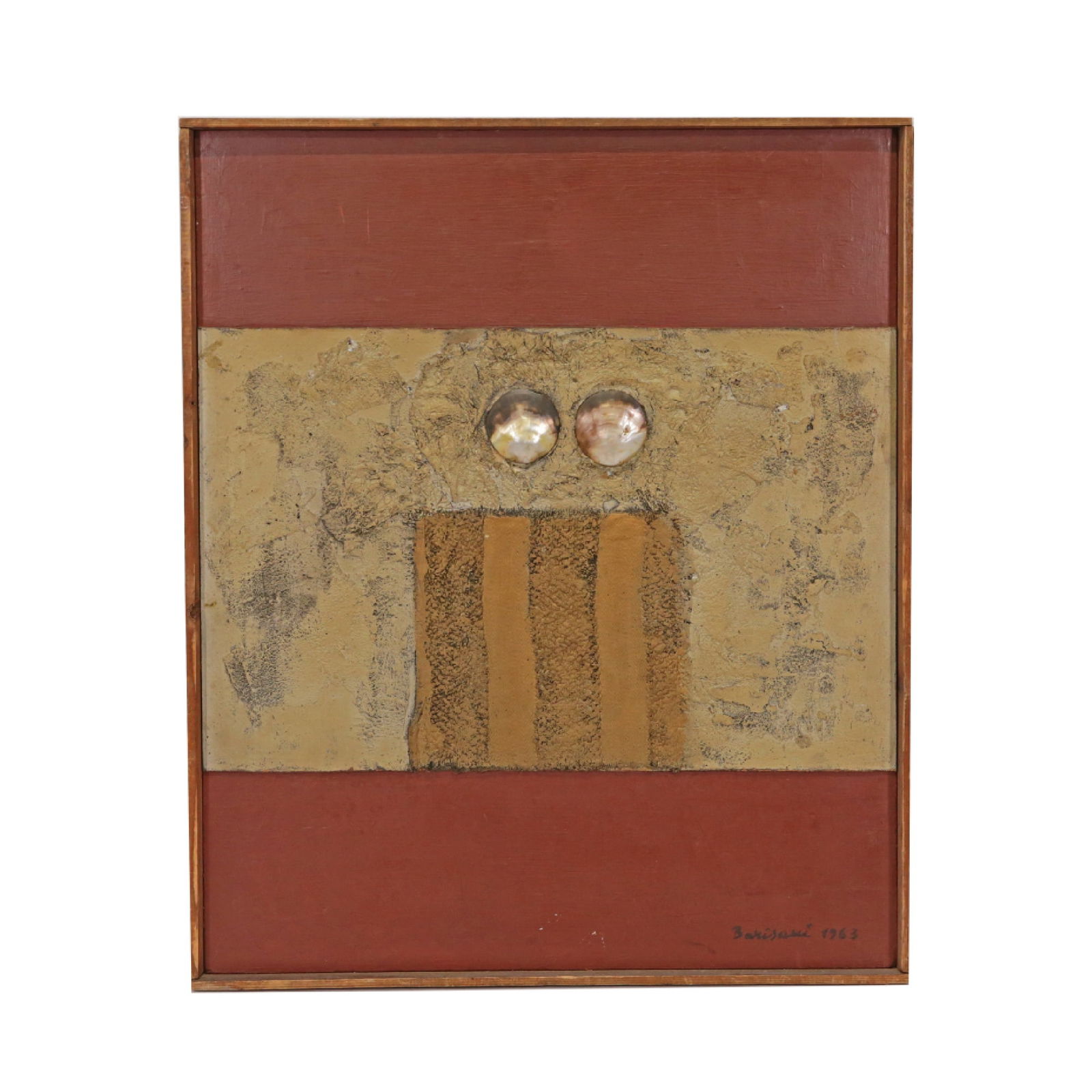 Renato BARISANI (1918-2011) 1963 "Abstraction with shells" technique on mixed media, French art. (1 of 4)