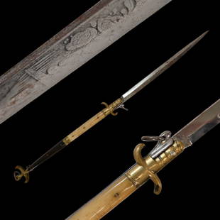 Very rare large Italian stiletto, ?irca 1840 to 1865.: Very rare large Italian stiletto, ?irca 1840 to 1865. Obviously the later modern style of the Italian switch blade stiletto came from this much earlier design. Enormous knife with medial ridge