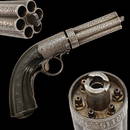 A unique model of a pepperbox revolver with automatic barrel rotation, France, 19th century.