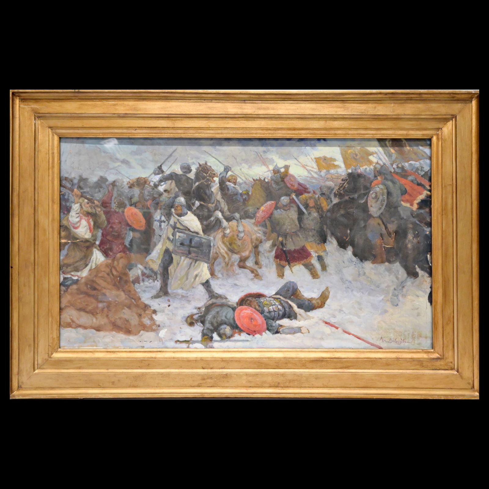 Apollinari Mikhailovic Vasnetsov (1856 - 1933) "The Ice Battle" 1910s., oil on cardboard. (1 of 8)