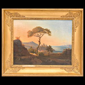 Feodor Mikhailovich Matveev (1758-1826) "Roman campagna with peasant on donkey" 1811.