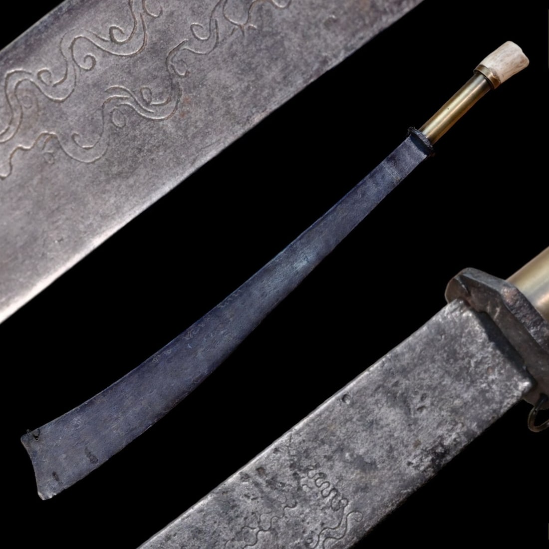 FINE CHINESE EXECUTIONER'S SWORD CIRCA 1900: The Chinese Executioner Swords. East Asia, China, late Qing Dynasty, Boxer Rebellion period, ca. 1899 to 1901 C.E. An intimidating and sizable executioner's sword of variety known as a dao (or dadao, 