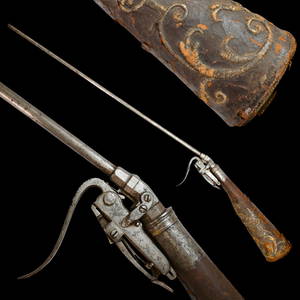 Extra Rare, Early Pneumatic, Air Gun, Europe, 17th Century.