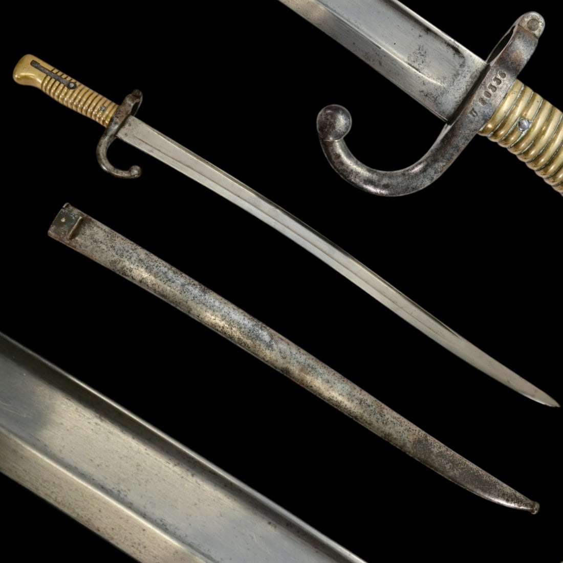 A French Model 1866 "Chassepot" Yataghan Bayonet with Steel Scabbard. (1 of 8)