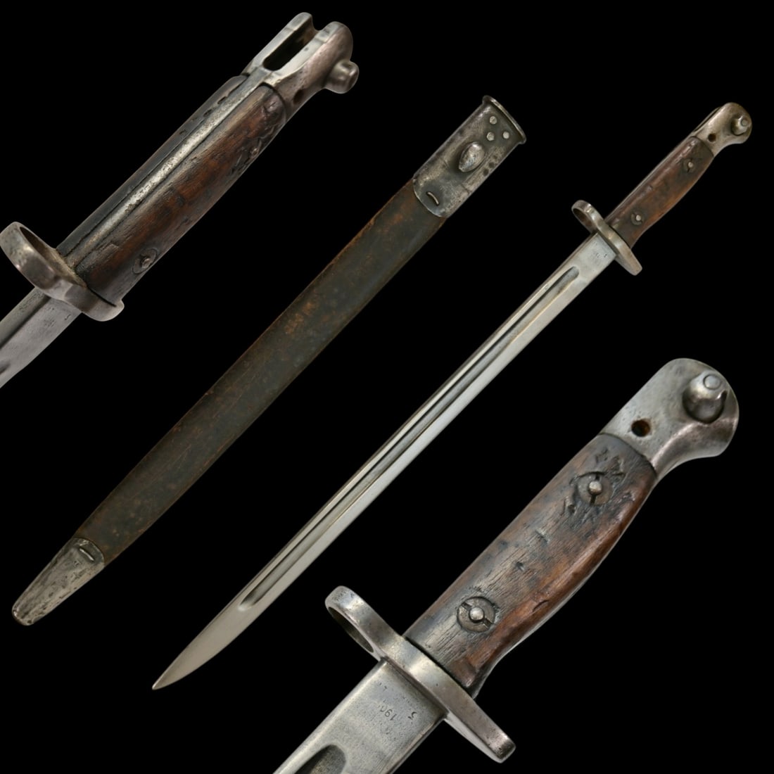 A British Pattern 1907 Sword Bayonet for the Lee-Enfield Rifle, Turkish modification or rework. (1 of 12)