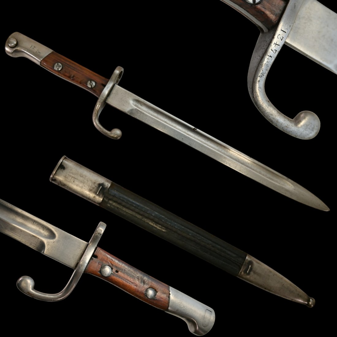 A Brazilian Model 1908 Mauser Bayonet with Original Scabbard. (1 of 9)