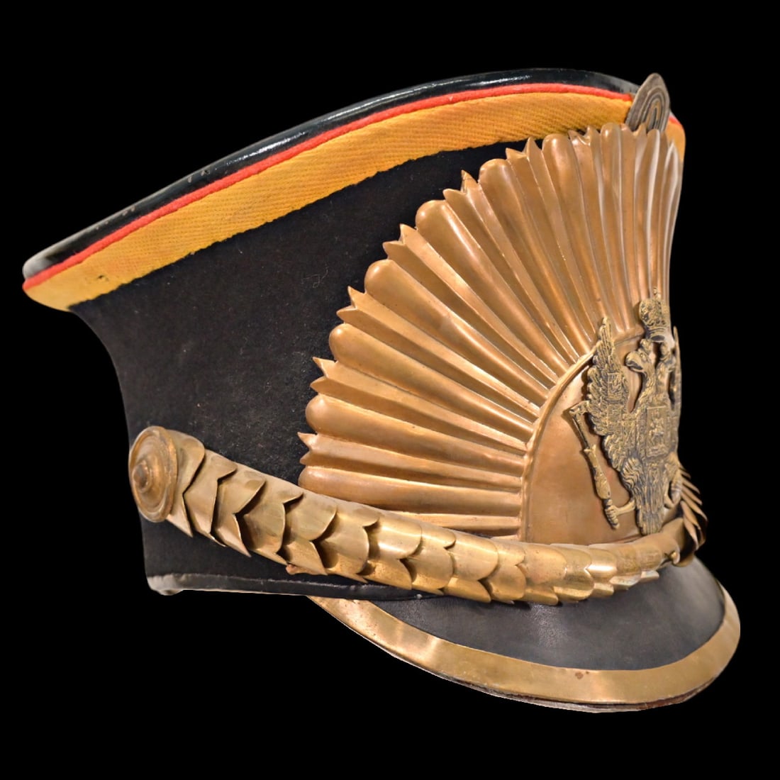Rare parade shako (kiver) of a cadet from an infantry school, Russian Empire, early 20th century. (1 of 12)