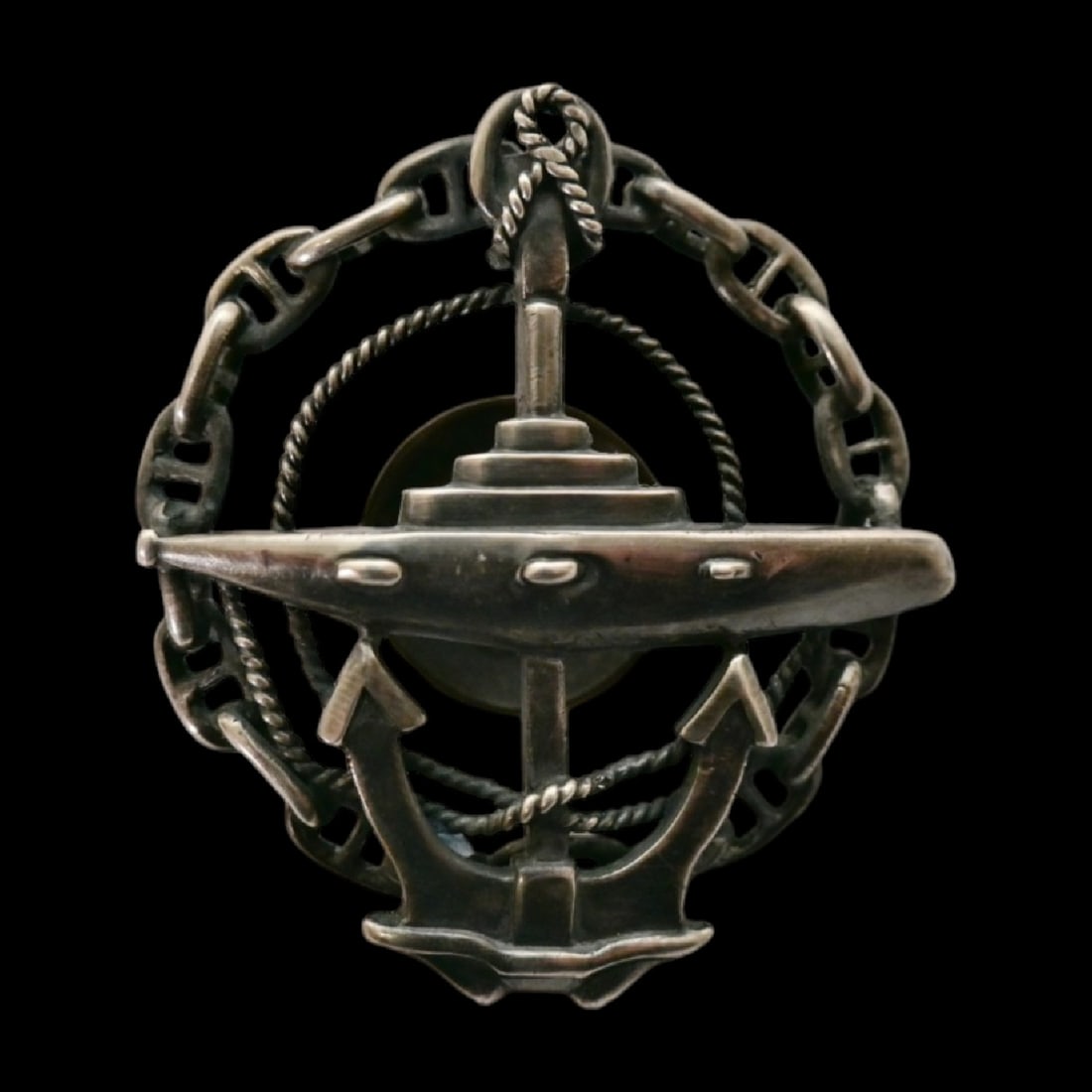 Imperial Russian Submarine Officer's Qualification Badge, 1909. (1 of 4)
