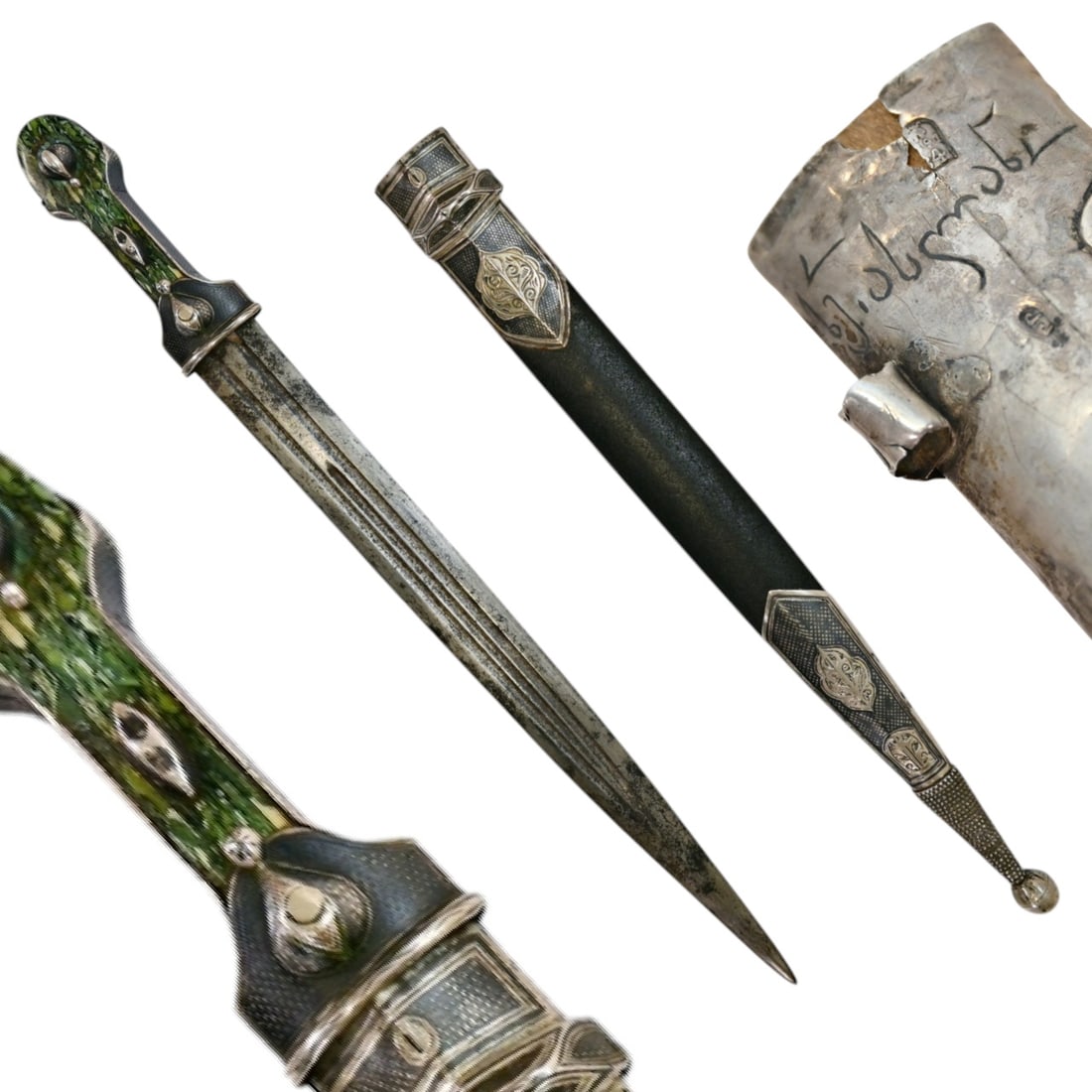 A Fine Georgian Silver and Niello Mounted Kama Dagger, Russian Empire, 1891. (1 of 8)