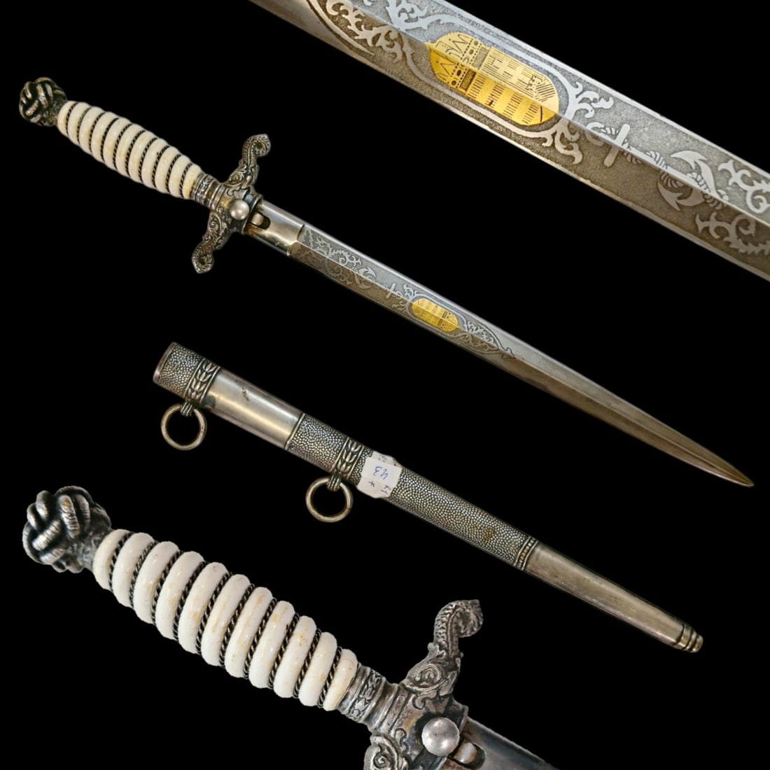 A Hungarian Royal River Guard Officer's Dirk with Etched and Gilded Blade, Early 20th Century. (1 of 9)