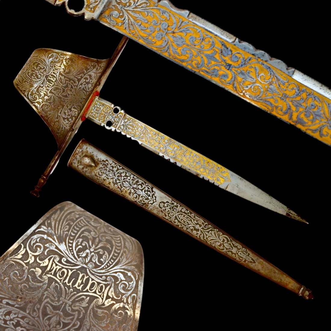 A Fine 19th-Century Spanish Toledo Left-Handed Parrying Dagger in 17th-Century Style. (1 of 13)