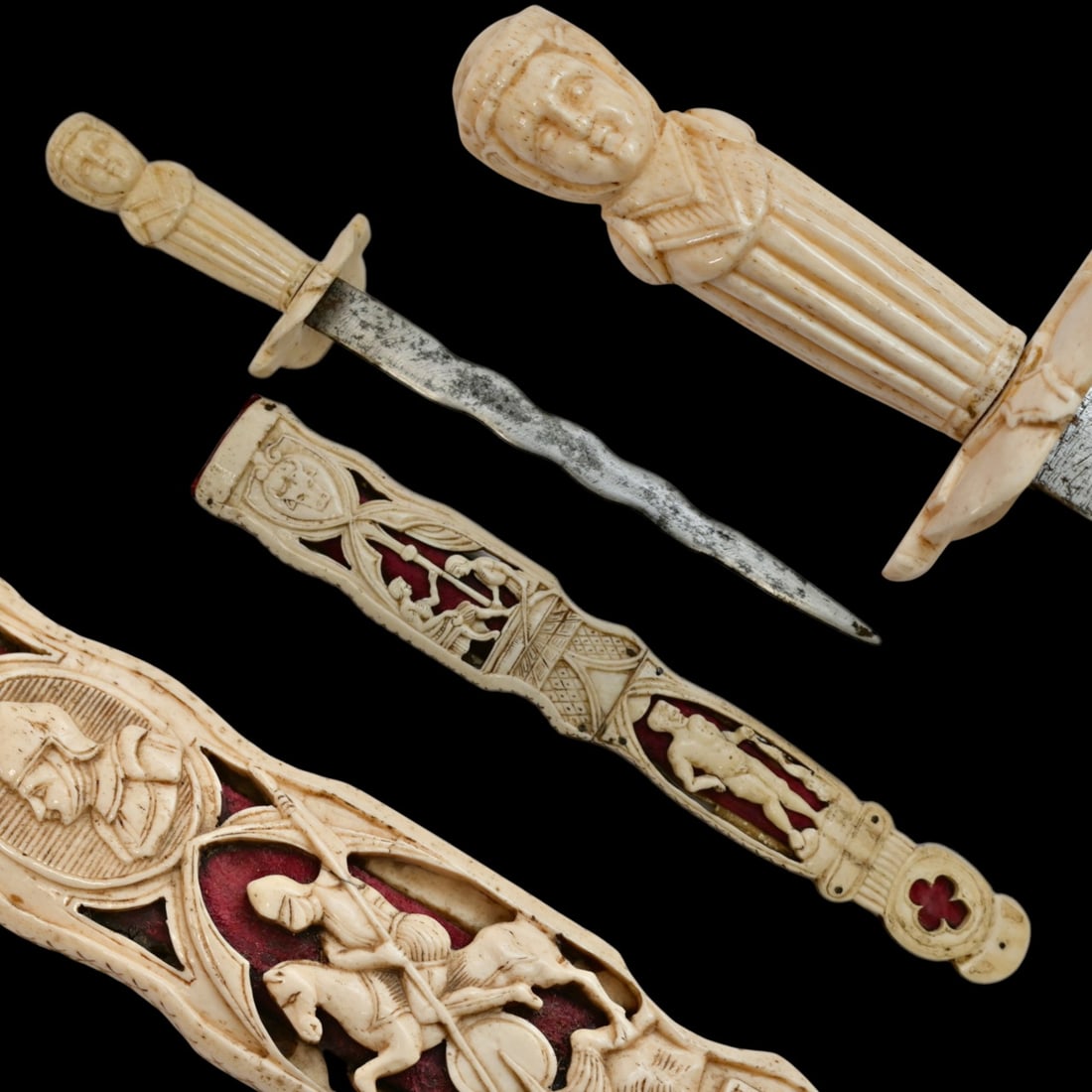 An Rare Exquisite 17th Century French Ceremonial Dagger with Pierced Scabbard. (1 of 11)
