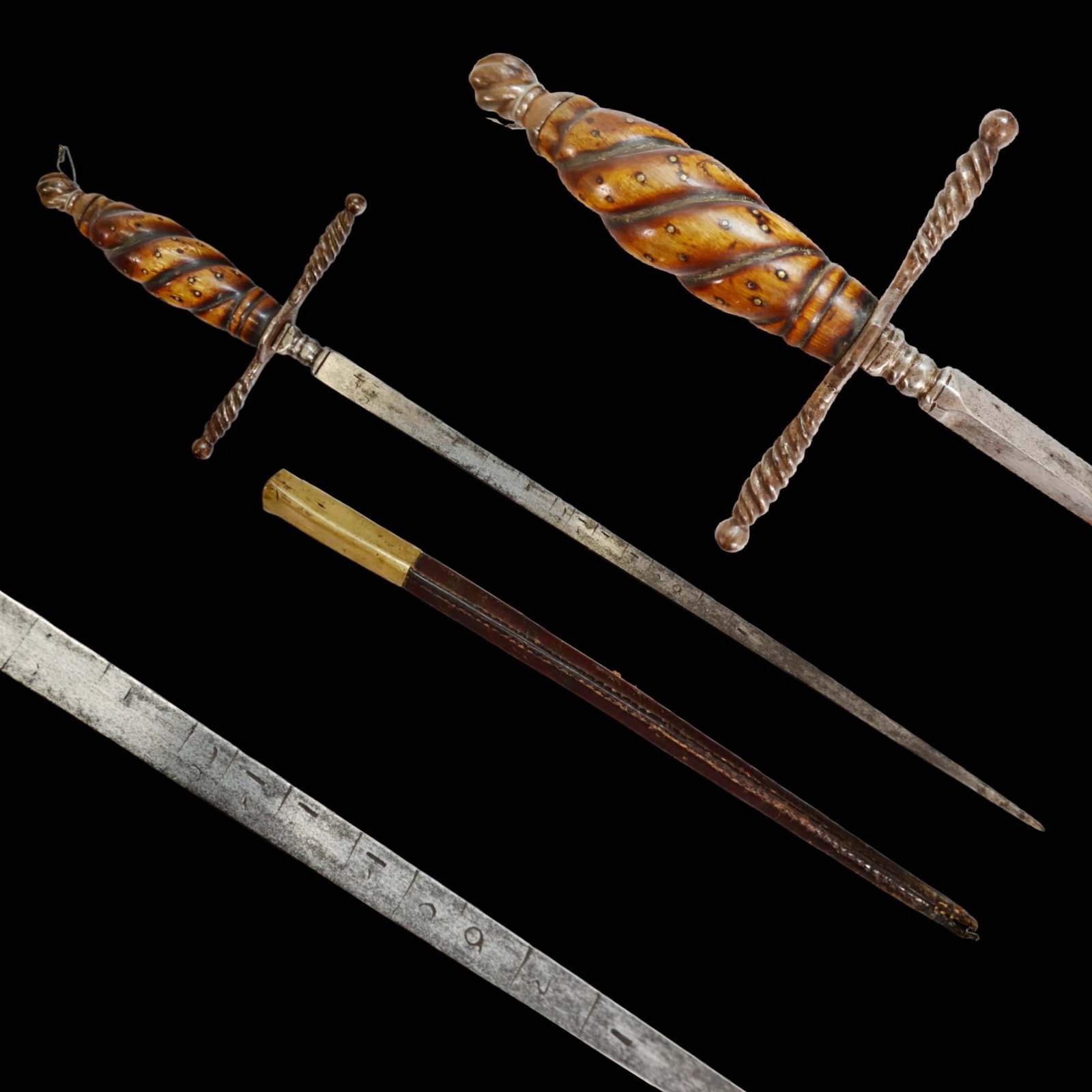 An Italian Gunners, Artilleryman's Stiletto Dagger, late 17th century. (1 of 11)