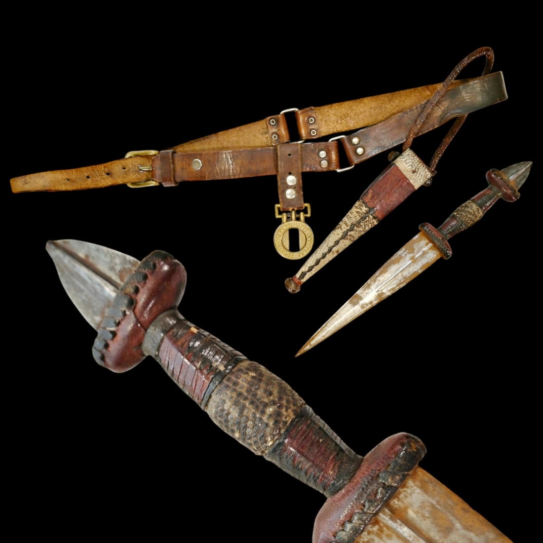 A Rare Tuareg Telek Dagger with Scouts de France Leather Belt, Early 20th Century. (1 of 7)
