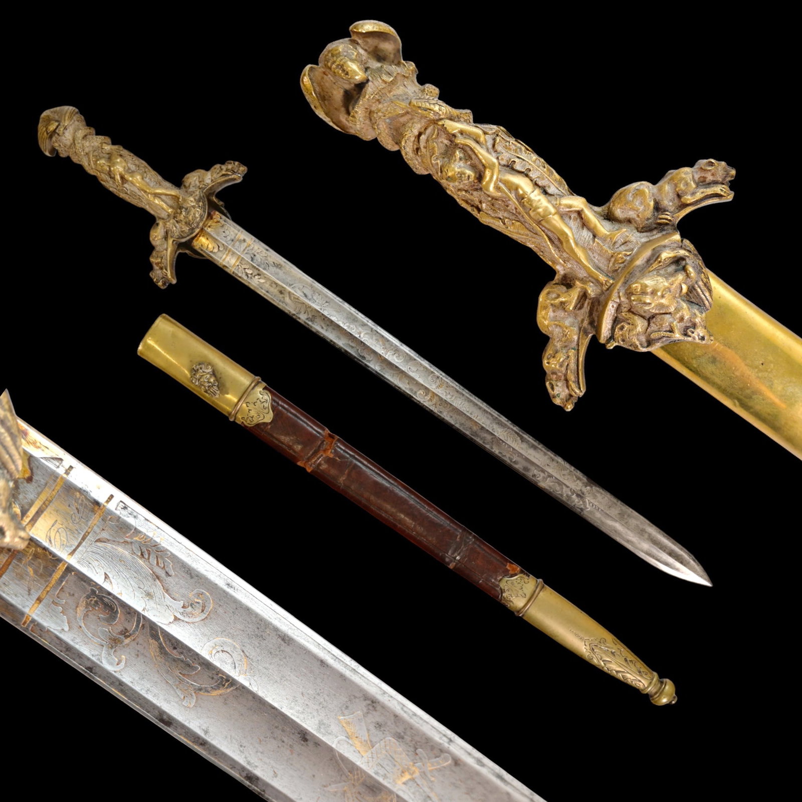 German short hunting sword, P D Luneschloss, Solingen, Germany, second quarter of the 19th century. (1 of 20)