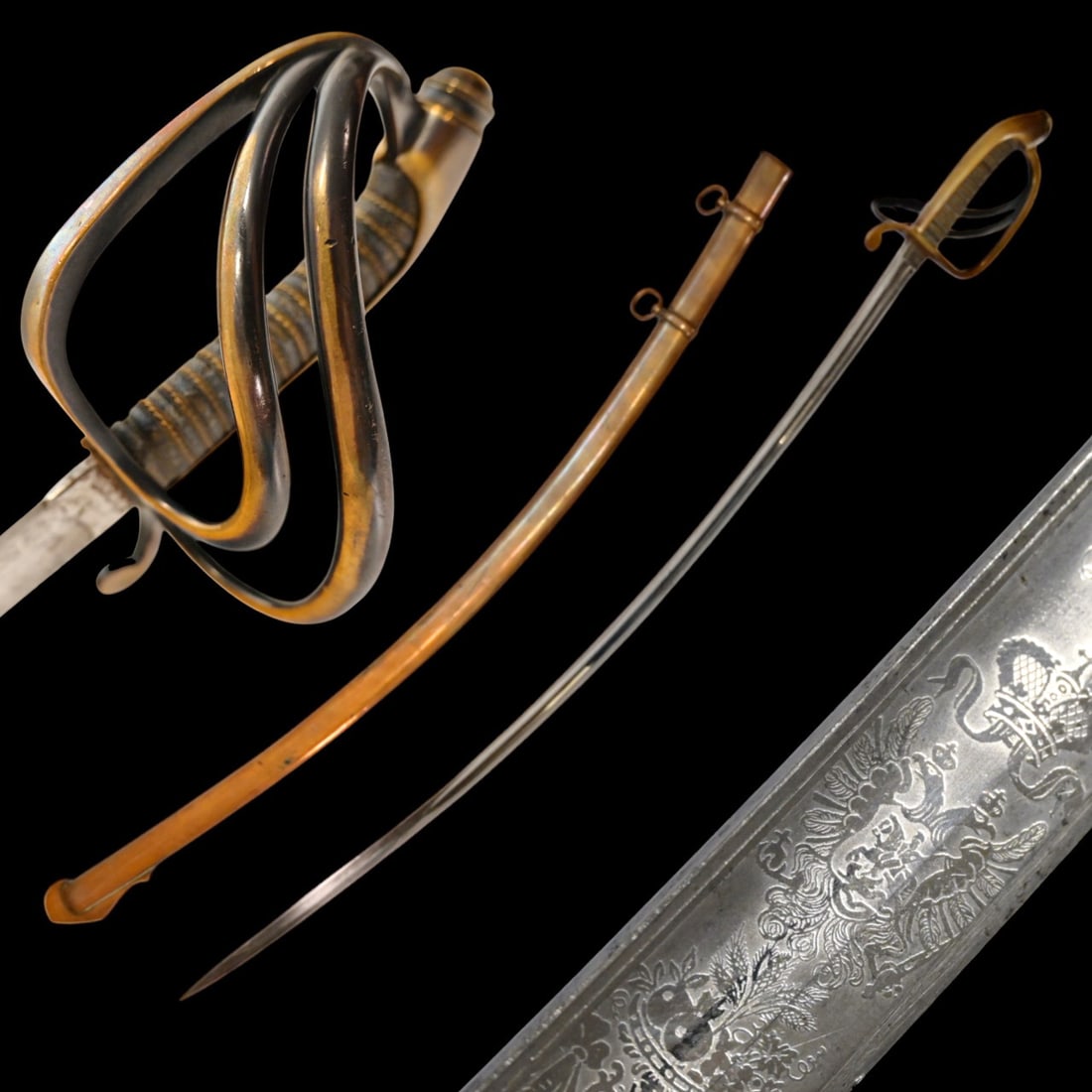 A Rare Cavalry officer's saber, model 1827, Shaf and Sons, St. Petersburg, Russian Empire. (1 of 16)