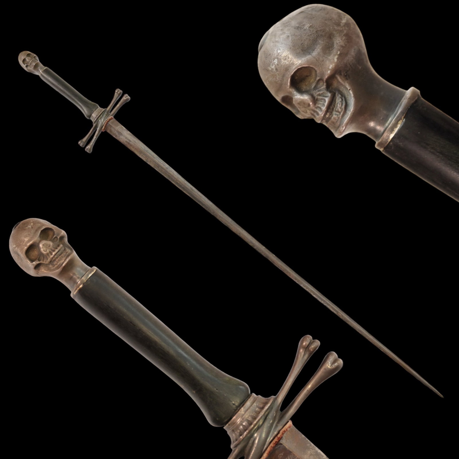 Rare Masonic sword with silver skull and crossbones, France, 18th century. (1 of 5)