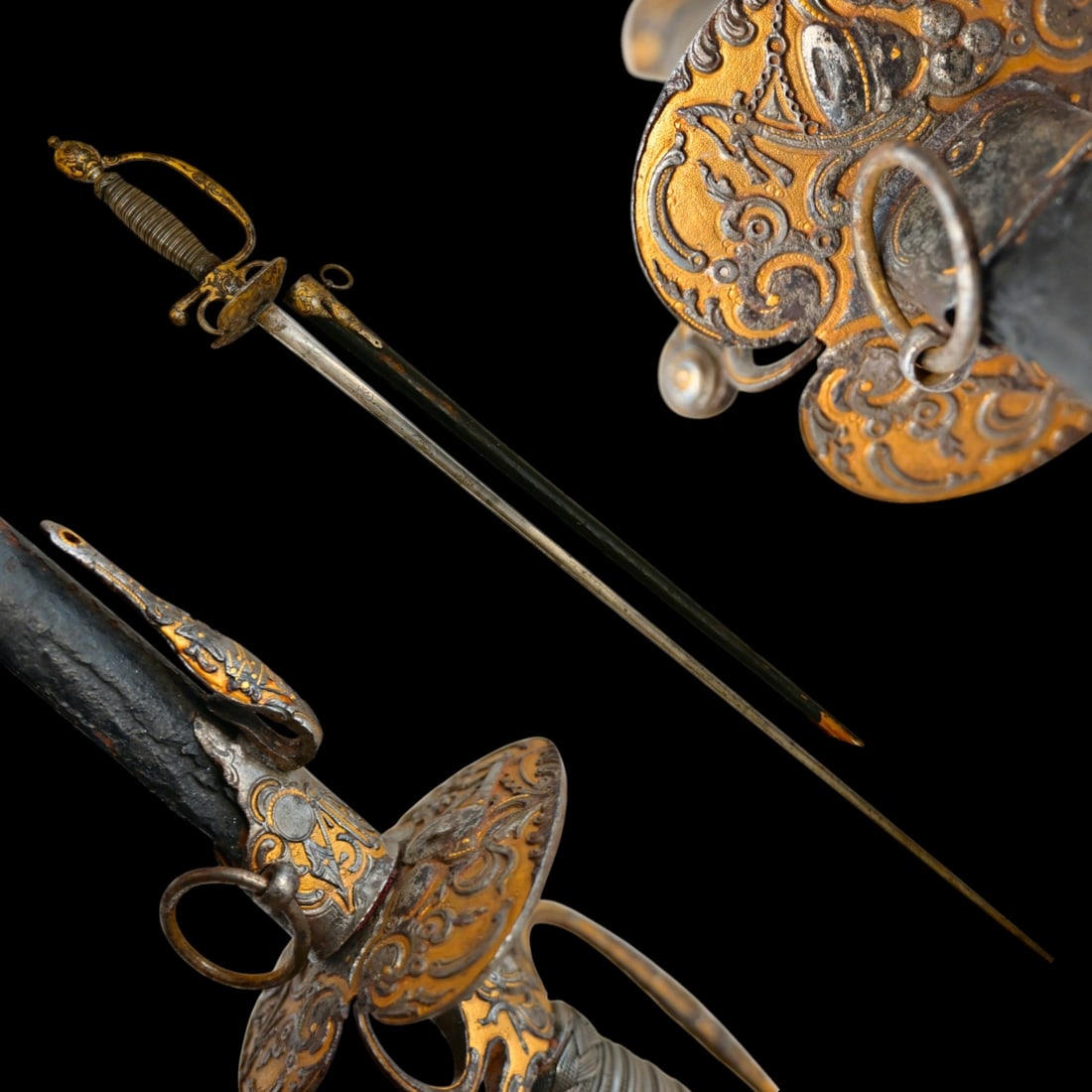 A Rare and Exceptionally Ornate French Gilt Small Sword with Scabbard, circa 1750-1780. (1 of 15)