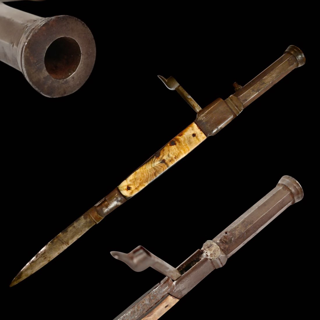 Rare Folding Knife Combined with Percussion Pistol. Spain, mid-19th century. (1 of 7)