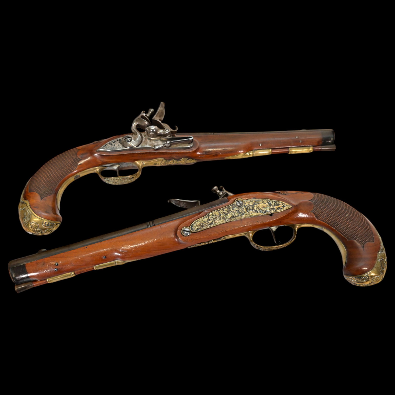 A fine pair of flintlock pistols, Germany, 18th century. (1 of 9)