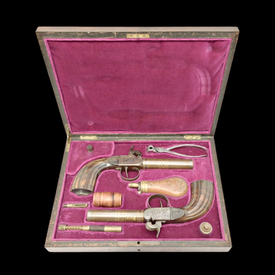 A Magnificent Cased Pair of French Percussion Pistols by Bady ? Paris, mid-19th century. (1 of 9)