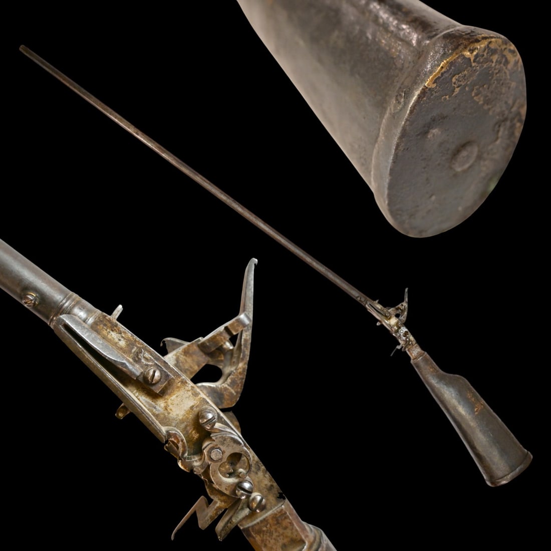 Rare German Pneumatic, Air Gun by Ferdinand Eckard, Bamberg, 18th Century.: Rare German Pneumatic, Air Gun by Ferdinand Eckard, Bamberg, 18th Century. A rare and finely preserved air rifle crafted by renowned Bamberg gunsmith Ferdinand Eckard (1731-1799). This early example f