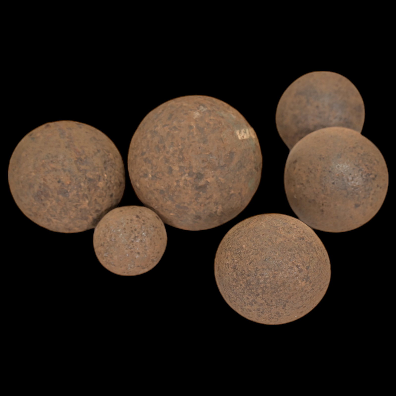 A collection of cannonballs of different sizes, France 18th century. (1 of 3)
