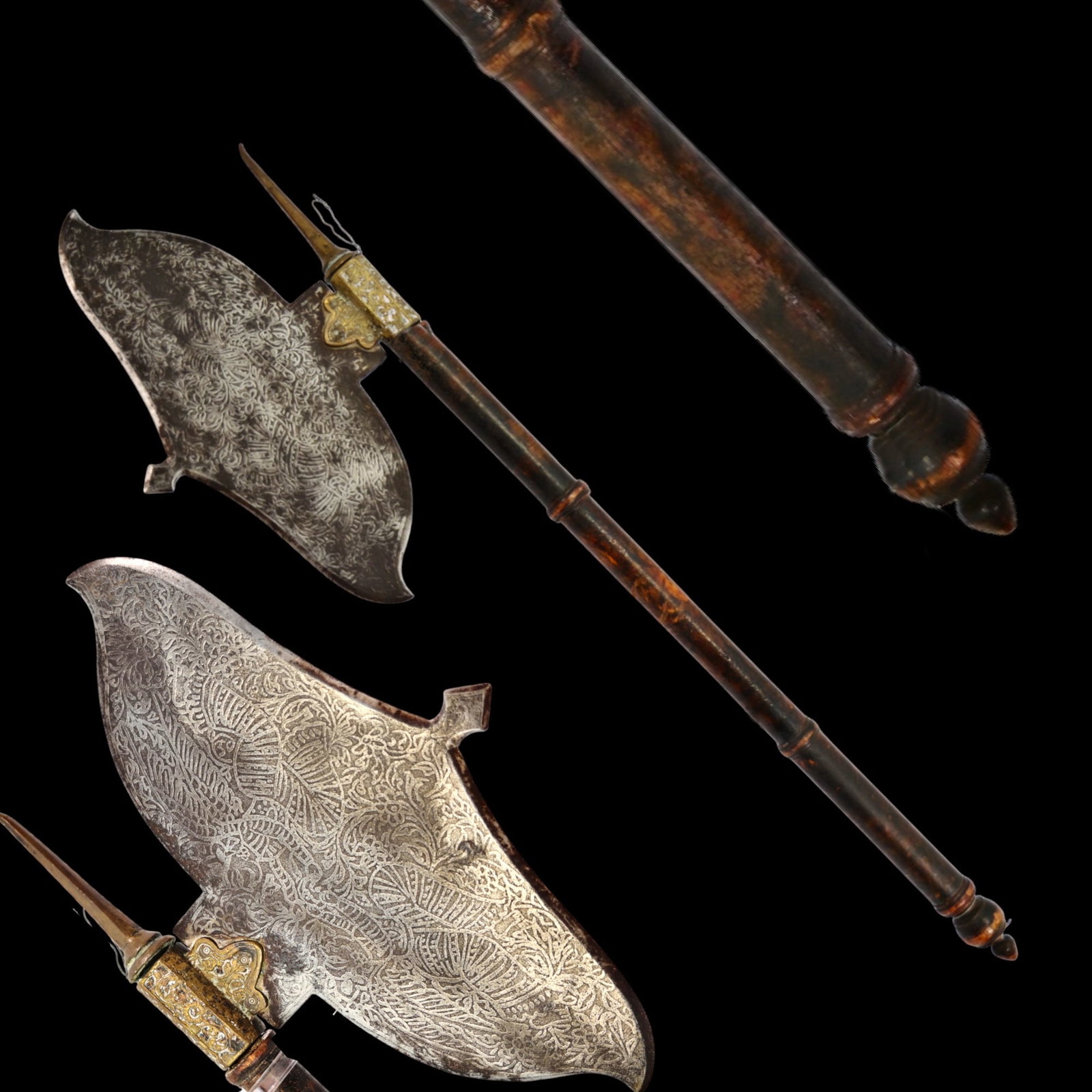 Very Rare Indian Battle Ax with decorated blade, 19th century. (1 of 6)