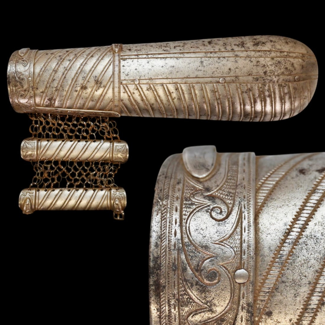 A Extra rare Imperial Russian Convoy Circassian Unit Steel Bazuband, Philippe Missillier Collection: A Extra rare Imperial Russian Convoy Circassian Unit Steel Bazuband, Philippe Missillier Collection, 19th century.. This rare and historically significant steel bazuband (arm guard) was designed for e