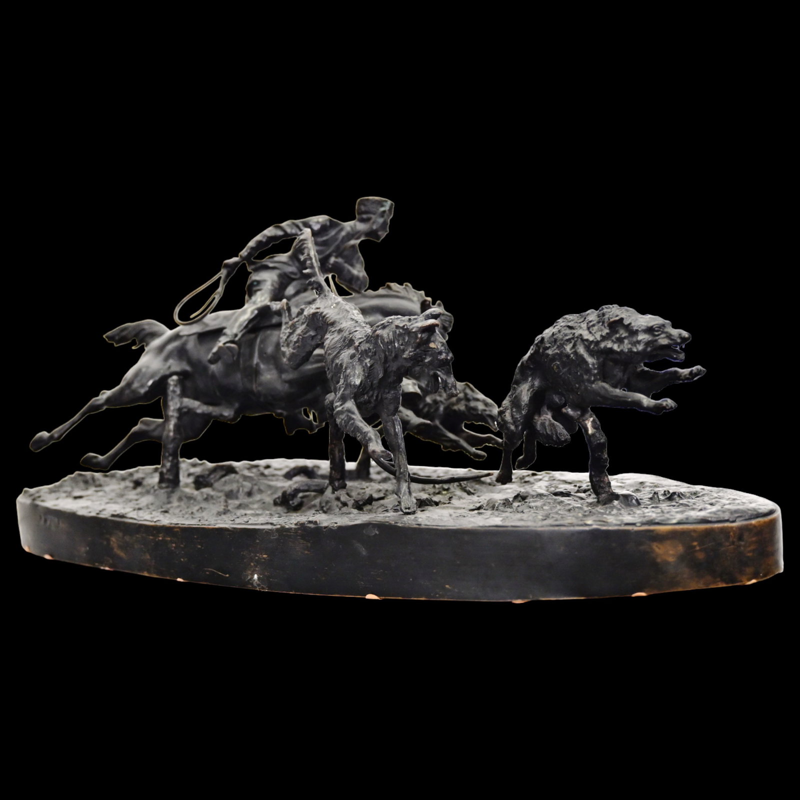 Evgeni Alexandrovich LANCERAY (1848-1886) "Wolf Hunt", Bronze sculpture, Russian Empire, 19th _. (1 of 20)