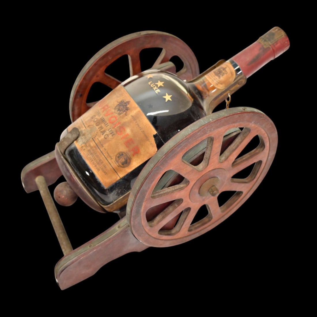 Courvoisier 3 Star Luxe Cognac 700ml, 40% abv c1960's with Cannon Craddle (1 of 11)