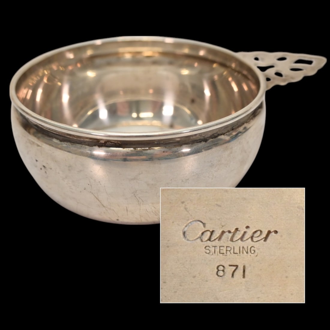 Rare Old Russian cup style (korec, kovsh), sterling silver, Cartier, France, early 20th century. (1 of 4)