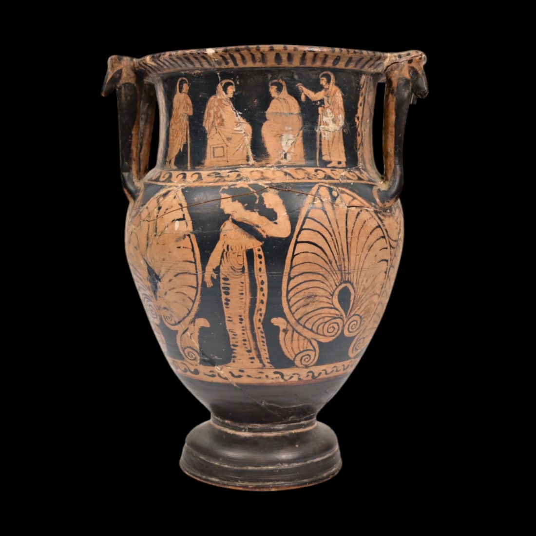 Restored column-krater (bowl for mixing wine and water). Italy, Faliskian. 4th century B.C. (1 of 11)