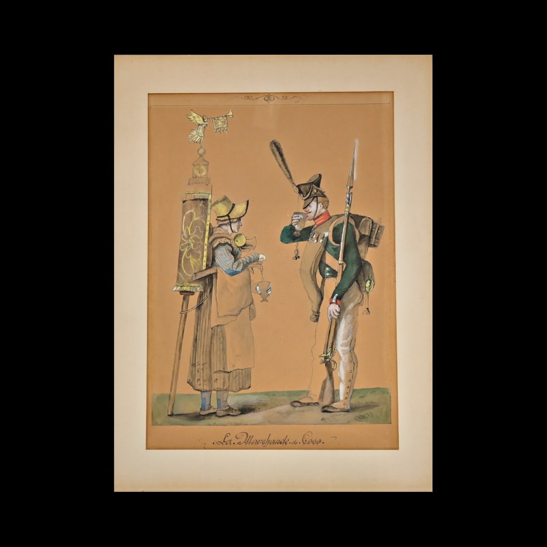 Watercolor on Paper After to K. Vernet "La Marchande de Coco" (Licorice Water Seller) France, 19 C. (1 of 8)