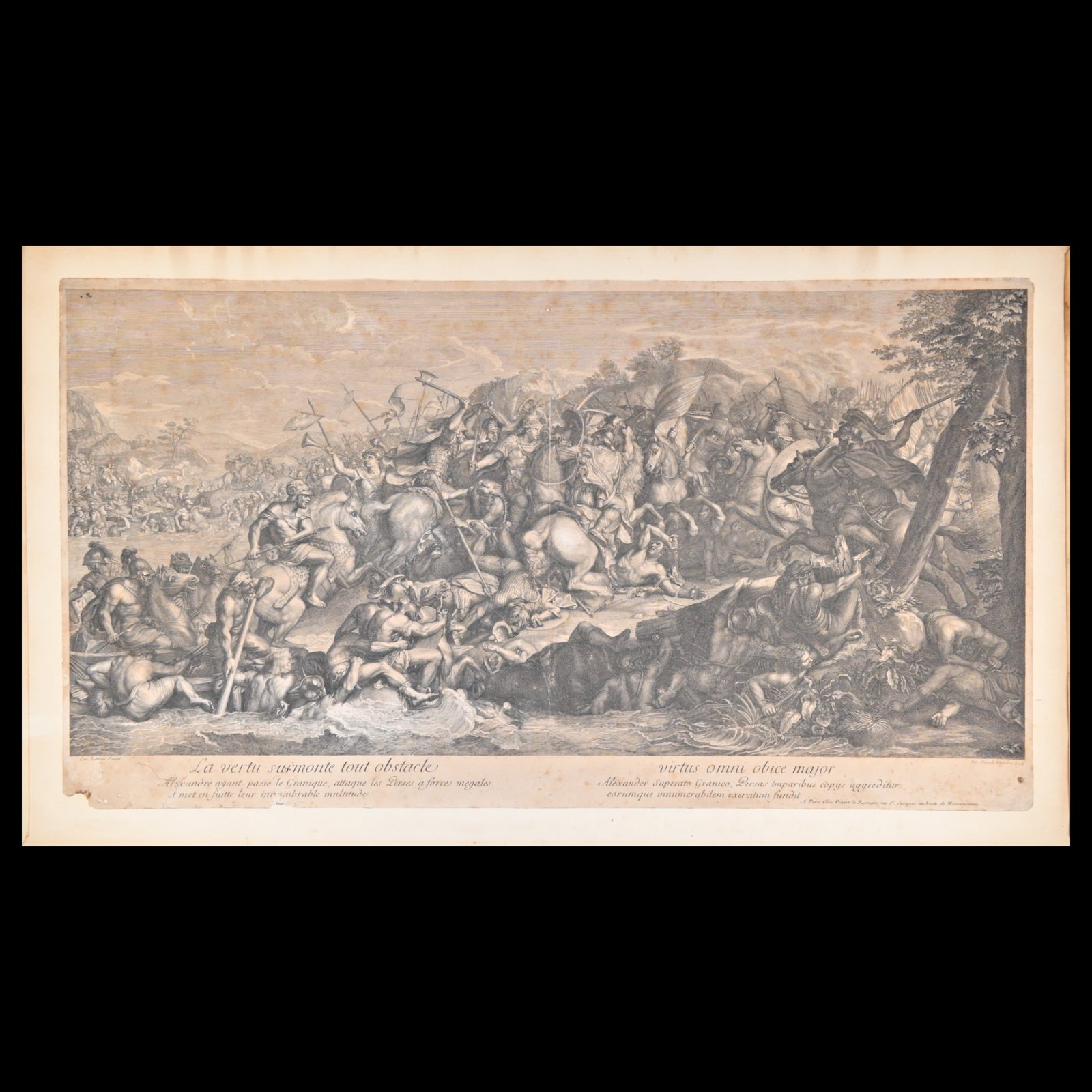 Engraving, Battle of Granicus from a set of The Story of Alexander, beginning of the 18th century. (1 of 7)