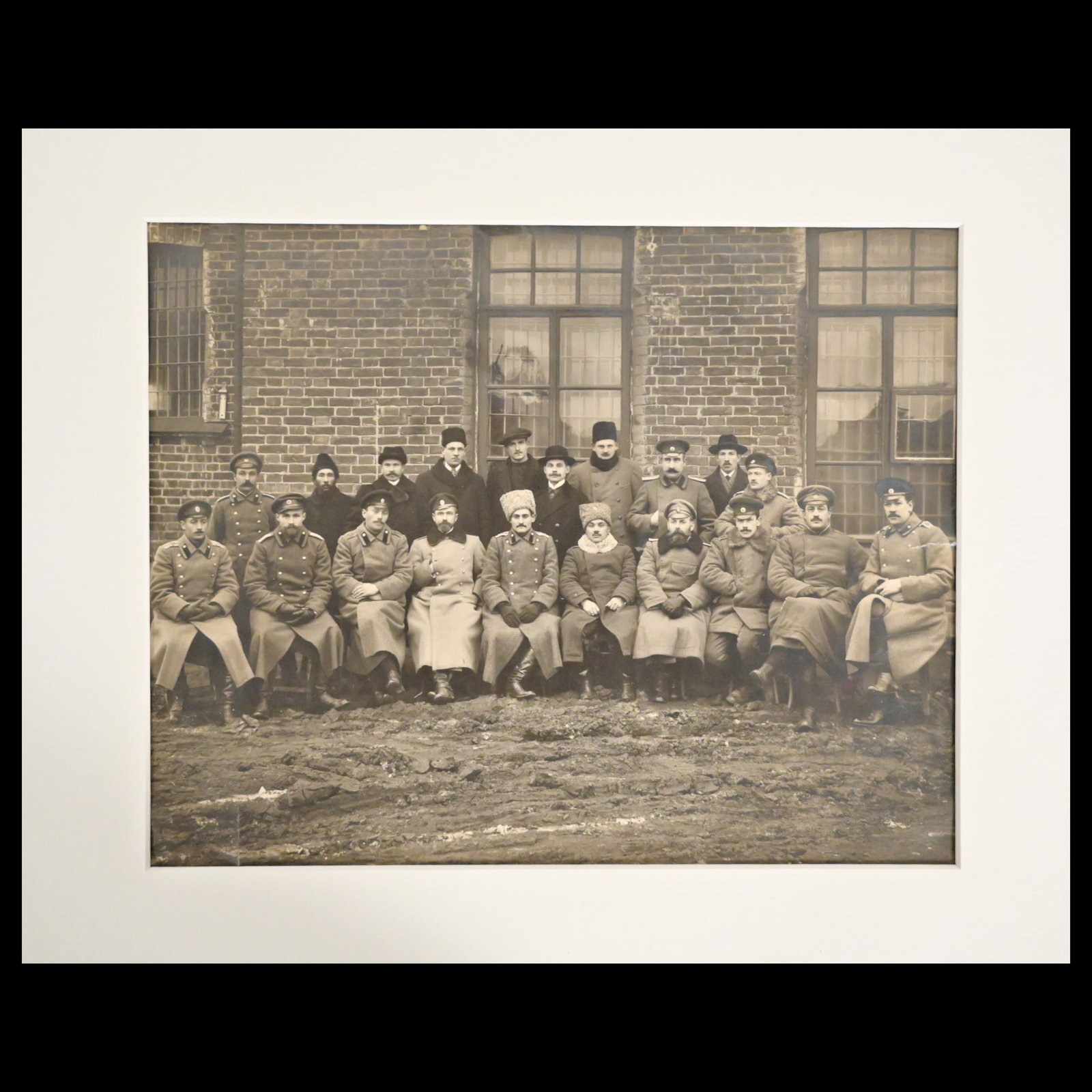 A Group photo, Military and civilian, Russian Empire, early 20th century. 27x37 cm. (1 of 4)