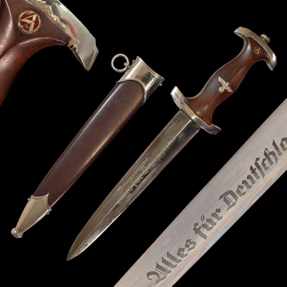 Rare WWII Nazi German dagger M33, SA Sturmabteilung, Karl Tiegel, Riemberg. (1 of 11)