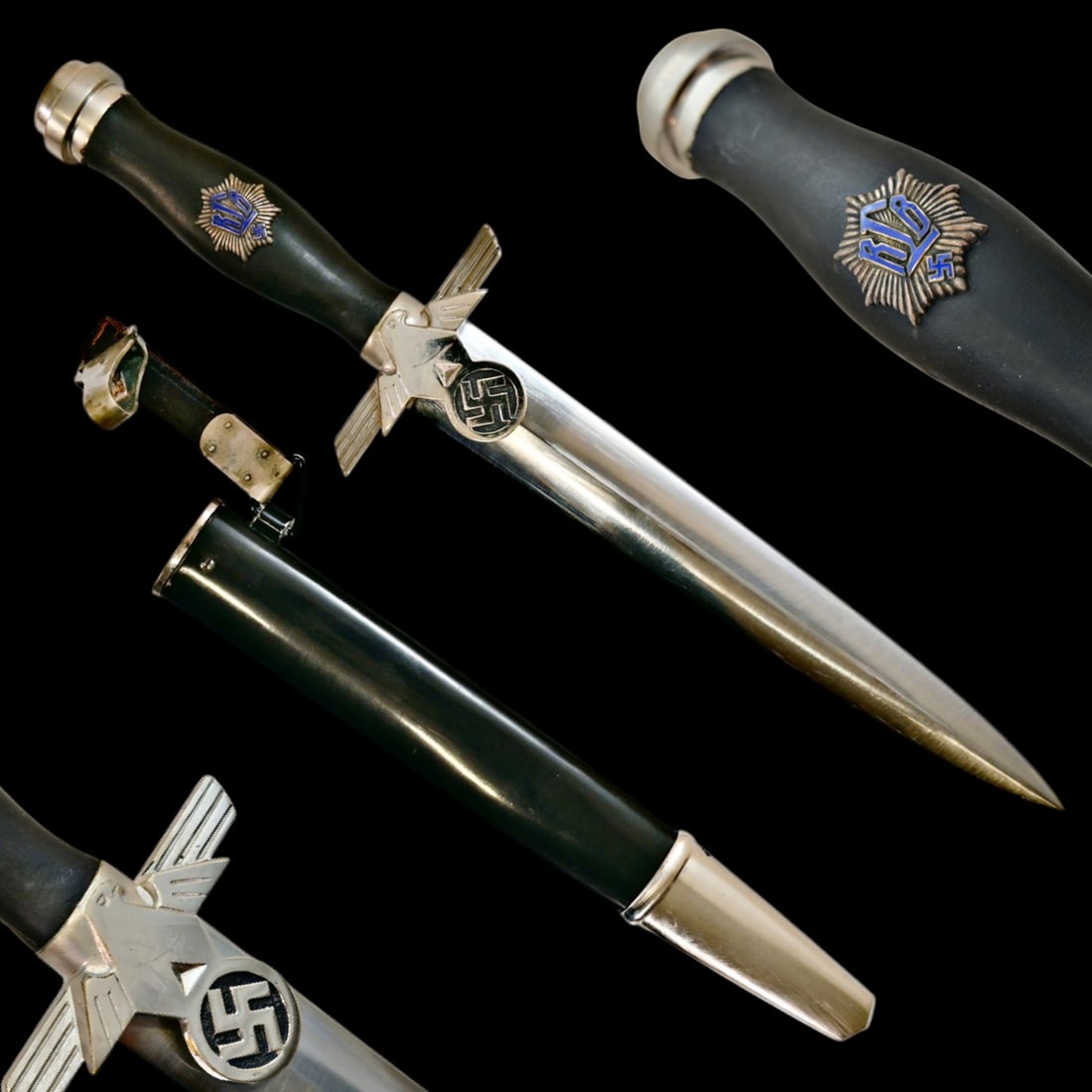 A Rare WWII Rare German Third Reich RLB Subordinate's Dagger, 1st Pattern (Model 1936) WKC Solingen. (1 of 9)