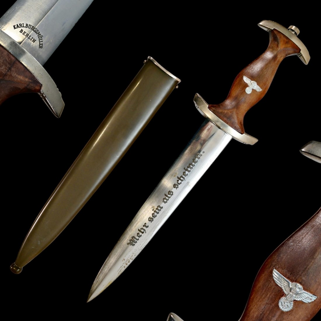 _ WWII Rare German Third Reich NPEA Student Dagger, Model 1935 by Karl Burgsmuller Berlin. (1 of 11)