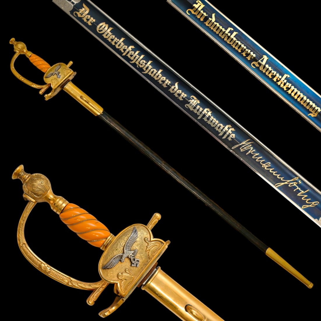 A Rare German, Third Reich, Second Pattern Luftwaffe General's Presentation Sword, 20th _. (1 of 16)