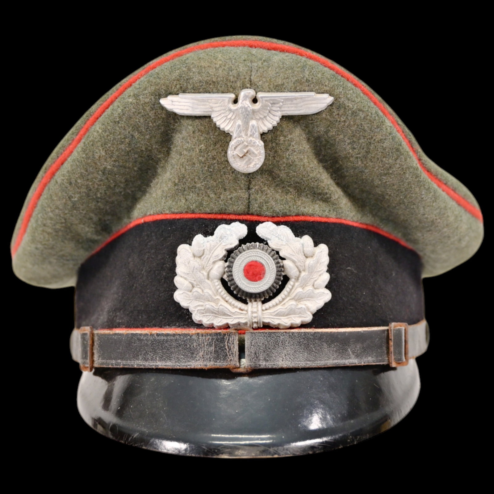 WWII Nazi German Waffen-SS Artillery Non-Commissioned Officer's Visor Cap (1 of 10)