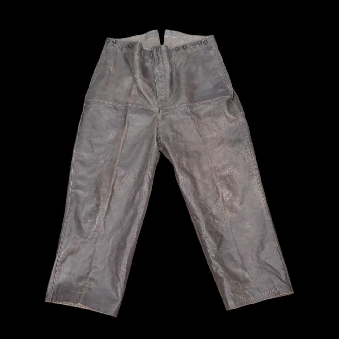Rare WWII Nazi German Kriegsmarine leather deck trousers. (1 of 13)