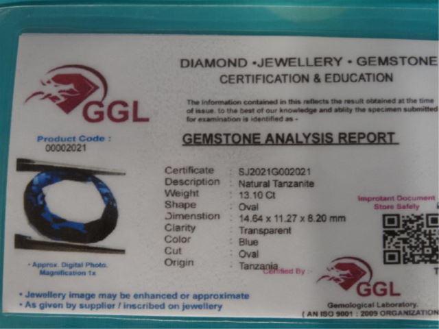 Certified 13.10Ct. Natural Tanzanite Oval Cut: Big and Beautiful Certified 13.10Ct. Natural Tanzanite Oval Cut Loose Gemstone. Tanzanite is often used for wedding rings at this time instead of the traditional diamond. Tanzanite has increased in va