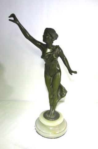Art Deco Bronze Dancer Sculpture on Onyx Base (1 of 9)