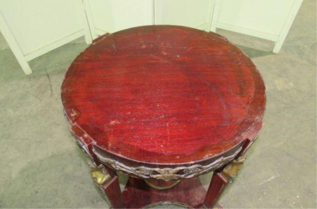 French Empire Neoclassical Wood Drum Table (1 of 7)