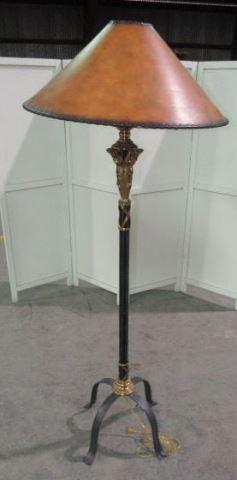 Maitland-Smith Black Iron & Brass Floor Lamp (1 of 10)