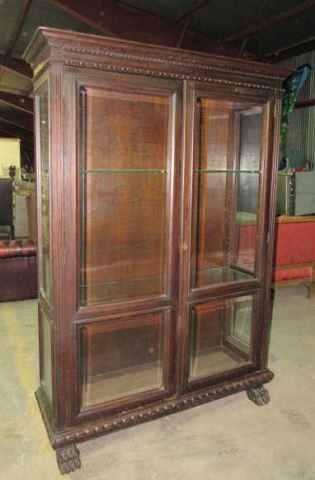 Antique Glass Front 2-Door Display Case (1 of 13)